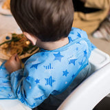 New Tidy Tot Cover & Catch Waterproof Bib attaches to highchair NO More Gaps! Long Sleeve Coverall Baby weaning bib for BLW Baby led weaning, STARS! Retails $26+