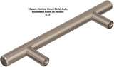 New in package! Set of 10 (6.13 Inch Long) Great quality heavy duty Amerock Carbon Steel Bar Pulls 3-3/4 Inch (96mm) Centre to Centre Pull - Sterling Nickel Model # BP19011CSG9, Retails $120+