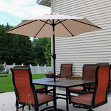 New in box! Wayfair Sunnydaze Decor 7.5 ft. Aluminum Market Tilt Patio Umbrella in Beige!