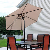 New in box! Wayfair Sunnydaze Decor 7.5 ft. Aluminum Market Tilt Patio Umbrella in Beige!