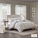Brand new in package! Great Quality Wayfair Harbor House Suzanna Cotton & Chenille Duvet Cover Full/Queen Size - Taupe , Medallion Duvet Cover Set – 3 Piece – Cotton! Retails $270+