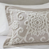 Brand new in package! Great Quality Wayfair Harbor House Suzanna Cotton & Chenille Duvet Cover Full/Queen Size - Taupe , Medallion Duvet Cover Set – 3 Piece – Cotton! Retails $270+