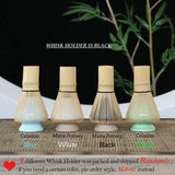 New TEANAGOO MA-01 Japanese Matcha Ceremony Accessory, Matcha Whisk (Chasen), Traditional Scoop (Chashaku), Tea Spoon, Black Whisk Holder, The Perfect Set to Prepare a Traditional Cup of Matcha.