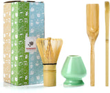 New TEANAGOO MA-01 Japanese Matcha Ceremony Accessory, Matcha Whisk (Chasen), Traditional Scoop (Chashaku), Tea Spoon, Black Whisk Holder, The Perfect Set to Prepare a Traditional Cup of Matcha.