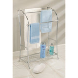 New in box! InterDesign® York Lyra Split Finish 3-Rod Free Standing Towel Stand in Chrome! Retails $155+