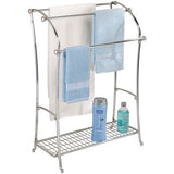New in box! InterDesign® York Lyra Split Finish 3-Rod Free Standing Towel Stand in Chrome! Retails $155+
