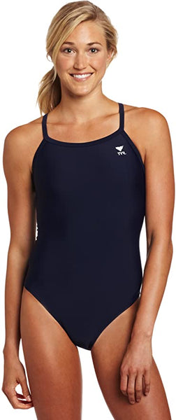 New TYReco Sport Women's Solid Diamondback Swimsuit, Black, Sz 36 (L) Retails $62+