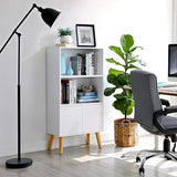 NIB! Vasagle 3-Tier Modern Bookshelf and Media Display, white! Features 2 tall shelving and a storage cabinet to hold your favourites! Retails $16O+