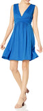 New Star Vixen Women's Sleeveless Empire Waist Summer Sun Dress, pair it with a cardigan or jean jacket for fall! Royal Blue, Sz L!
