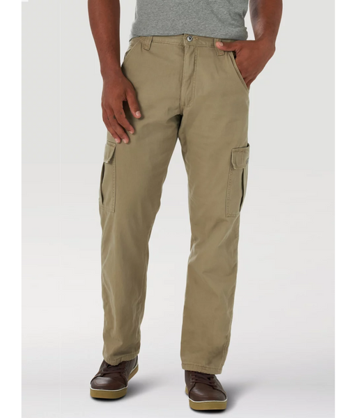 New with tags! MEN'S FLEECE LINED RELAXED FIT CARGO PANT IN BRITISH KHAKI, SZ 38X30!