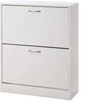 New in box, Note: 1 piece has small damage from shipping, shown in pics! Yak About It Double Door Shoe Cabinet - White