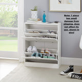 New in box, Note: 1 piece has small damage from shipping, shown in pics! Yak About It Double Door Shoe Cabinet - White