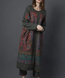 New YESNO 100% Cotton Casual Loose Long Sweater Weight dress in Grey! Fits up to 2X