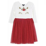 New Nordstrom twirl unicorn unicorns special event occasion dress in red beige and glitter gold, Sz 6X!