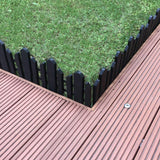 ABBA ECO Recycled Plastic Resin Decorative Border Garden Edging Landscape Fence Set-6 Pieces, 23 inch x 6 inch, Black! Retails $105+