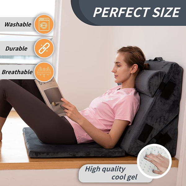 New ABCO Tech Leg Elevation Pillow with Memory Foam Cooling Gel & Washable  Cover