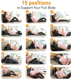 New TerriTrophy 4 Pc Bed Wedge Pillows Set - Orthopedic Wedge Pillow for Sleeping - Multi Angle Relief System for Back, Neck. Shoulder, and Leg Elevation Pillows | Acid Reflux, Anti Snoring - Machine Washable Cover, Grey!