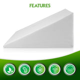 New Abco Tech Bed Wedge Pillow with Memory Foam Top – Reduce Back Pain, Snoring, Acid Reflux & Respiratory Problems, 25" X 24" X 12"