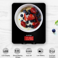 New no box no manual! AccuWeight 201B Digital Kitchen Scale Multifunction Meat Food Scale Tempered Glass Surface with LCD Display for Baking Kitchen Cooking Max Weight 5000g