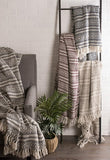 New DII Rustic Farmhouse Cotton Adobe Stripe Blanket Throw with Fringe for Everyday Use, 50 x 60 - Adobe Stripe Mineral