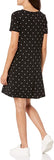 New Amazon Essentials Women's Short-Sleeve V-Neck Swing Dress in Black & White Polka Dot, Sz S! Relaxed fit!