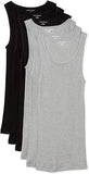 New in package! Amazon Essentials Men's 6-Pack Tank Undershirts in Black & Heather Grey, Sz XL!