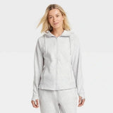 New Women's Fleece Full Zip Hooded Sweatshirt - All in Motion™ XS NWT Heather grey Sz XS