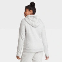 New Women's Fleece Full Zip Hooded Sweatshirt - All in Motion™ XXL NWT Heather grey Sz XXL