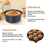 New Air Fryer Accessories, Genround 8 inch 13Pcs incl Cake Tin, Pizza Tray, BBQ Rack, Toast Rack, Cook Tong, Recipe Book Baking for Air Fryers! Perfect Fit for Most Brands Air Fryer