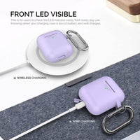 AhaStyle Upgrade AirPods Case Protective Cover Skin [Front LED Visible] Silicone for Apple AirPods 2 & 1(Lavender)