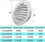 New Stainless Steel Air Vents, 4 Inch Round Louver Grille Cover Wall Ventilation Outlet Soffit Vents with Built-in Screen Mesh for House (4'')