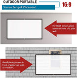 120 Inch Fabric Portable Double sided Projector Screen Indoor/Outdoor! Great for Theatre or Outdoor Holiday Events! Hangs anywhere!