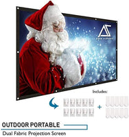 120 Inch Fabric Portable Double sided Projector Screen Indoor/Outdoor! Great for Theatre or Outdoor Holiday Events! Hangs anywhere!