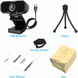 New Webcam with Microphone, Akyta PC Laptop Desktop Computer Video Web Camera, Wide Angle HD Webcam 1080P for Zoom Skype YouTube Twitch OBS Streaming Video Conference, Webcam with Privacy Cover,Tripod