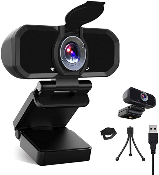 New Webcam with Microphone, Akyta PC Laptop Desktop Computer Video Web Camera, Wide Angle HD Webcam 1080P for Zoom Skype YouTube Twitch OBS Streaming Video Conference, Webcam with Privacy Cover,Tripod