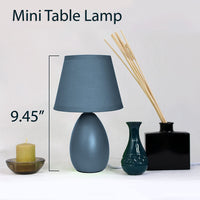 New in box! Simple Designs Super Cute Mini All The Rages Small Blue Oval Ceramic Table Lamp, 2-Pack!