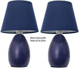 New in box! Simple Designs Super Cute Mini All The Rages Small Blue Oval Ceramic Table Lamp, 2-Pack!