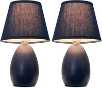 New in box! Simple Designs Super Cute Mini All The Rages Small Blue Oval Ceramic Table Lamp, 2-Pack!