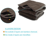New ALVABABY Baby Cloth Diaper Inserts 4 Layer Bamboo Charcoal Staple Fiber Reusable Diaper Liners for Cloth Diapers 12 Pack