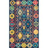 Amazing 5Ft X 8Ft Adilcevaz Hand Tufted Wool Blue/Yellow Area Rug! Thick plush and gorgeous! Made in India! Retails $469 W/Tax!