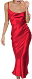 New Amiliashp Women's Sexy Cowl Neck Backless Cami Satin Slip Dress in Red! Sz M!