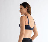 New in box! Amoena Nancy Non-Wired Mastectomy Bra 44417 in Navy Blue, Sz 42C!