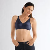 New in box! Amoena Nancy Non-Wired Mastectomy Bra 44417 in Navy Blue, Sz 42C!