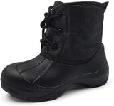 New Kids Amoji Waterproof Winter Boots, Black! Easy-slip on design! Sz 1-1.5, 6-7 Yrs