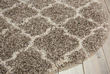 New Nourison 4 Ft Round Area Rug AMOR2 in Grey Stone, Made in Turkey! Retails $227+