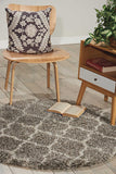 New Nourison 4 Ft Round Area Rug AMOR2 in Grey Stone, Made in Turkey! Retails $227+