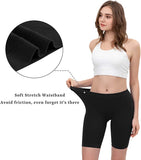 New 4 PACK Angelhood Womens Anti Chafing Cotton Underwear Bike Yoga Shorts Long Leg Boy Shorts,Slip Shorts for Under Dresses Pack of 4, Black, Sz M!