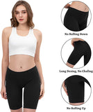 New 4 PACK Angelhood Womens Anti Chafing Cotton Underwear Bike Yoga Shorts Long Leg Boy Shorts,Slip Shorts for Under Dresses Pack of 4, Black, Sz M!