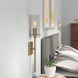 New in box! Wayfair Angelina 1 - Light Dimmable Wallchiere in Satin Brass! Retails $143+