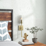 New in box! Wayfair Angelina 1 - Light Dimmable Wallchiere in Satin Brass! Retails $143+